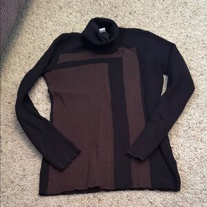Style & Co. Black and Brown Turtleneck Sweater